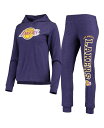 【送料無料】 コンセプツ スポーツ レディース カジュアルパンツ ボトムス Women 039 s Purple Los Angeles Lakers Hoodie and Pants Sleep Set Purple