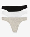 【送料無料】 オンゴッサメール レディース パンツ アンダーウェア Women's Cotton Hip G Panty, Pack of 3 1412P3 Black, White, Gray(4)