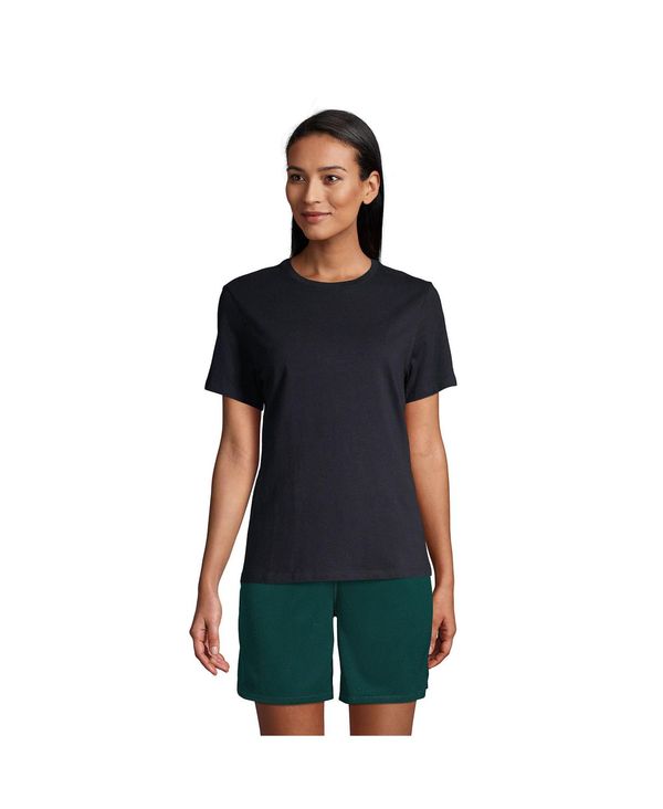 ランズエンドレディースシャツトップスSchoolUniformWomen'sShortSleeveFeminineFitEssentialT-shirtBlackのポイント対象リンク