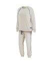 yz EFA oC G Ah[Y fB[X p[J[EXEFbg AE^[ Women's Oatmeal Seattle Kraken Raglan Pullover Sweatshirt Pants Lounge Set Oatmeal