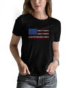 【送料無料】 エルエーポップアート レディース シャツ トップス Women 039 s Land of the Free American Flag Word Art T-shirt Black