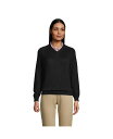 【送料無料】 ランズエンド レディース ニット・セーター アウター School Uniform Women's Cotton Modal V-neck Sweater Black