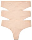 【送料無料】 カルバンクライン レディース パンツ アンダーウェア Women's Invisibles 3-Pack Thong Underwear QD3558 Light Caramel(4)