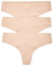 【送料無料】 カルバンクライン レディース パンツ アンダーウェア Women's Invisibles 3-Pack Thong Underwear QD3558 Light Caramel