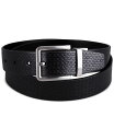 yz JoNC Y xg ANZT[ Men's Micro Logo Strap Reversible Casual Belt Black/Black