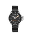 yz n~g Y rv ANZT[ Men's Swiss Automatic Khaki Navy Frogman Black Rubber Strap Watch 41mm Black