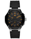 yz GuCGeB[ Y rv ANZT[ Men's Raptor Black Silicone Strap Watch 46mm Black