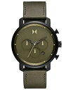 yz GuCGeB[ Y rv ANZT[ Men's Chronograph Green Leather Strap Watch 45mm Green