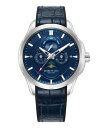 yz PlXR[ Y rv ANZT[ Men's Multifunction Dress Sport Blue Genuine Leather Watch 42mm Blue