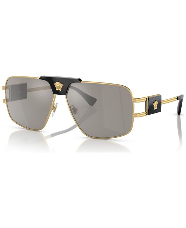 ヴェルサーチ 【送料無料】 ヴェルサーチ メンズ サングラス・アイウェア アクセサリー Men's Sunglasses, VE2251 Gold-Tone