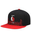 yz ~b`F&lX Y Xq ANZT[ Men's Black, Red Portland Trail Blazers Hardwood Classics Low Big Face Snapback Hat Black, Red