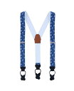 yz gt@K[ Y xg ANZT[ Harold Paisley Elastic Button End Suspenders Slate blue