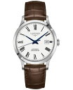 yz W Y rv ANZT[ Men's Swiss Automatic Record Chronometer Brown Leather Strap Watch 40mm Silver