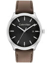 yz JoNC Y rv ANZT[ Men's 3H Quartz Brown Leather Strap Watch 43mm Brown