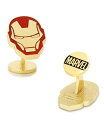 【送料無料】 カフリンクス メンズ カフスボタン アクセサリー Iron Man Helmet Cufflinks Gold