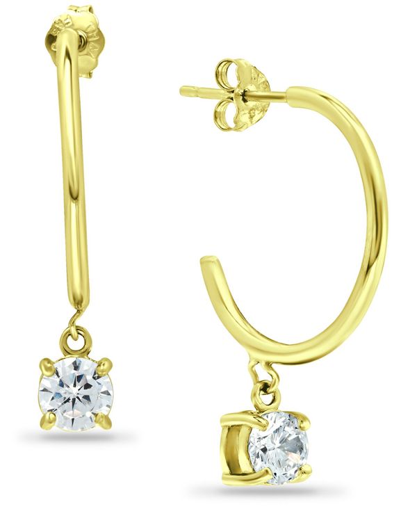 ジャーニ ベルニーニ レディース ピアス・イヤリング アクセサリー Cubic Zirconia Dangle Hoop Earrings in 18k Gold-Plated Sterling Silver Gold Over Silver