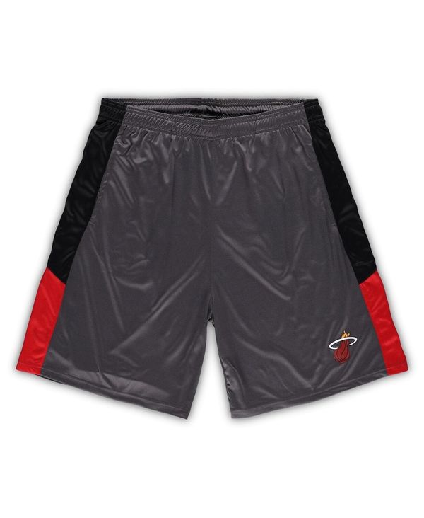 【送料無料】 ファナティクス メンズ ハーフパンツ・ショーツ ボトムス Men's Branded Gray Miami Heat Big and Tall Shorts Gray