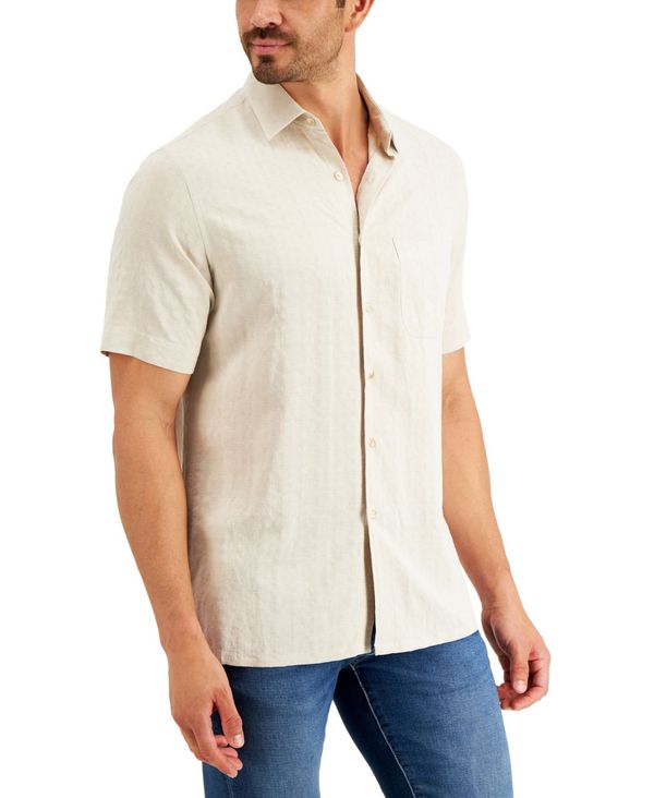 【送料無料】 クラブルーム メンズ シャツ トップス Men's Textured Shirt, Created for Macy's Stone Wall