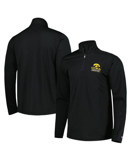 【送料無料】 チャンピオン メンズ ジャケット・ブルゾン アウター Men's Black Iowa Hawkeyes Textured Quarter-Zip Jacket Black 【送料無料】 チャンピオン メンズ ジャケット・ブルゾン アウター Men's Black Iowa Hawkeyes Textured Quarter-Zip Jacket Black