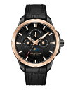 yz PlXR[ Y rv ANZT[ Men's Multifunction Dress Sport Black Genuine Leather Silicone Watch 42mm Black