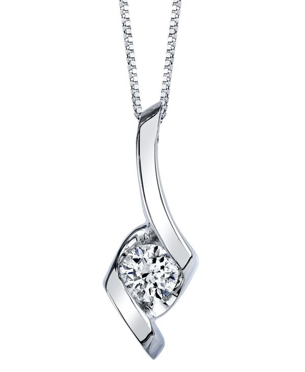yz V[i fB[X lbNXE`[J[Ey_ggbv ANZT[ Diamond (1/5 ct. t.w.) Pendant in 14k White, Yellow or Rose Gold White Gold