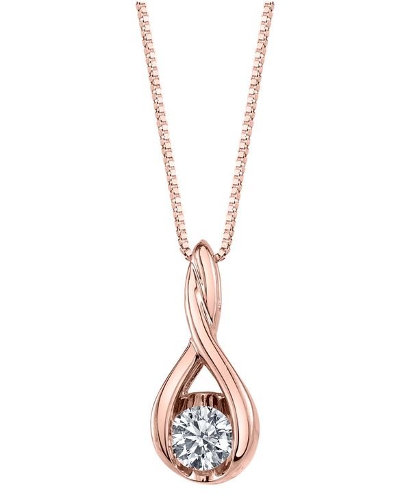 ̵ 졼 ǥ ͥå쥹硼ڥȥȥå ꡼ Diamond (1/10 ct. t.w.) Twist Pendant in 14k White or Yellow or Rose Gold Rose Gold