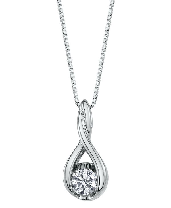 ̵ 졼 ǥ ͥå쥹硼ڥȥȥå ꡼ Diamond (1/10 ct. t.w.) Twist Pendant in 14k White or Yellow or Rose Gold White Gold
