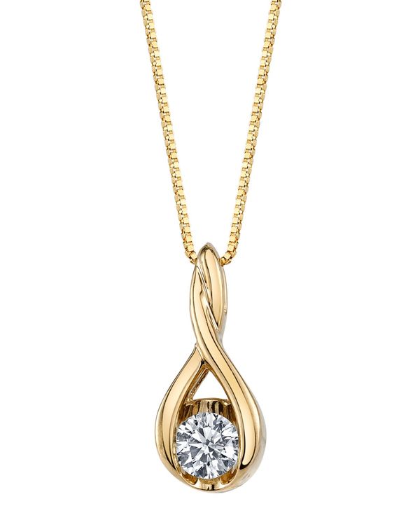 ̵ 졼 ǥ ͥå쥹硼ڥȥȥå ꡼ Diamond (1/10 ct. t.w.) Twist Pendant in 14k White or Yellow or Rose Gold Yellow Gold