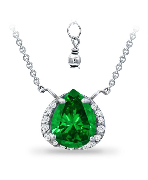 yz W[j xj[j fB[X lbNXE`[J[Ey_ggbv ANZT[ Created Green Quartz and Cubic Zirconia Accent Necklace Green