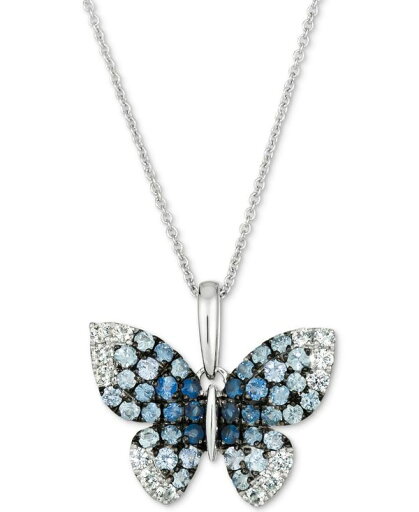 【送料無料】 ル ヴァン レディース ネックレス・チョーカー・ペンダントトップ アクセサリー Denim Ombré (7/8 ct. t.w.) & White Sapphire (1/3 ct. t.w.) Butterfly Pendant Necklace in 14k White Gold, 18" + 2" extender White Gold 【送料無料】 ル ヴァン レディース ネックレス・チョーカー・ペンダントトップ アクセサリー Denim Ombré (7/8 ct. t.w.) & White Sapphire (1/3 ct. t.w.) Butterfly Pendant Necklace in 14k White Gold, 18" + 2" extender White Gold