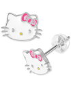 【送料無料】 ジャーニ ベルニーニ レディース ピアス イヤリング アクセサリー Hello Kitty Enamel Stud Earrings in Sterling Silver, Created for Macy 039 s Silver