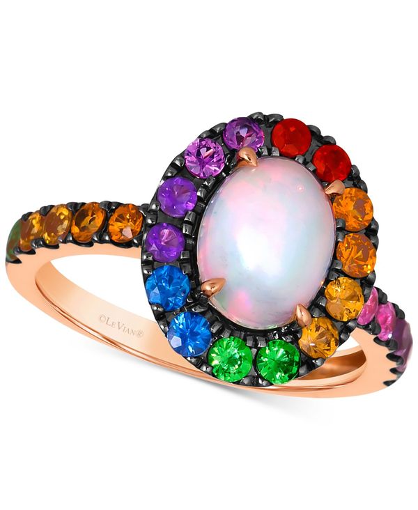 yz  @ fB[X O ANZT[ Multi-Gemstone Halo Ring (2 ct. t.w.) in 14k Rose Gold No Color