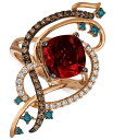 【送料無料】 ル ヴァン レディース リング アクセサリー Exotics&reg; Crazy Collection&reg; Pomegranate Garnet (4-1/2 ct. t.w.) & Diamond (5/8 ct. t.w.) Statement Ring in 14k Rose Gold Rose Gold