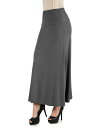 yz 24ZuRtH[g fB[X XJ[g {gX Women Elastic Waist Solid Color Maxi Skirt Smoke