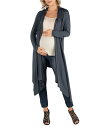 【送料無料】 24セブンコンフォート レディース ニット・セーター カーディガン アウター Long Sleeve Knee Length Open Maternity Cardigan Dark Gray