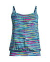 yz YGh fB[X gbv̂  Women's DD-Cup Blouson Tummy Hiding Tankini Swimsuit Top Adjustable Straps Deep sea navy/spaced dye