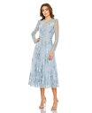 【送料無料】 マックダガル レディース ワンピース トップス Women's Embellished Illusion Long Sleeve Midi Dre...