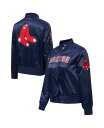 【送料無料】 プロスタンダード レディース ジャケット・ブルゾン アウター Women's Navy Boston Red Sox Satin Full-Snap Varsity Jacket Navy