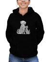 【送料無料】 エルエーポップアート レディース シャツ トップス Women's Hooded Word Art Dogs and Cats Sweatshir...