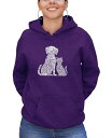 【送料無料】 エルエーポップアート レディース シャツ トップス Women's Hooded Word Art Dogs and Cats Sweatshir...