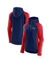  ファナティクス レディース パーカー・スウェット フーディー アウター Women's Branded Navy, Red New England Patriots End Around Raglan Full-Zip Hoodie Navy, Red