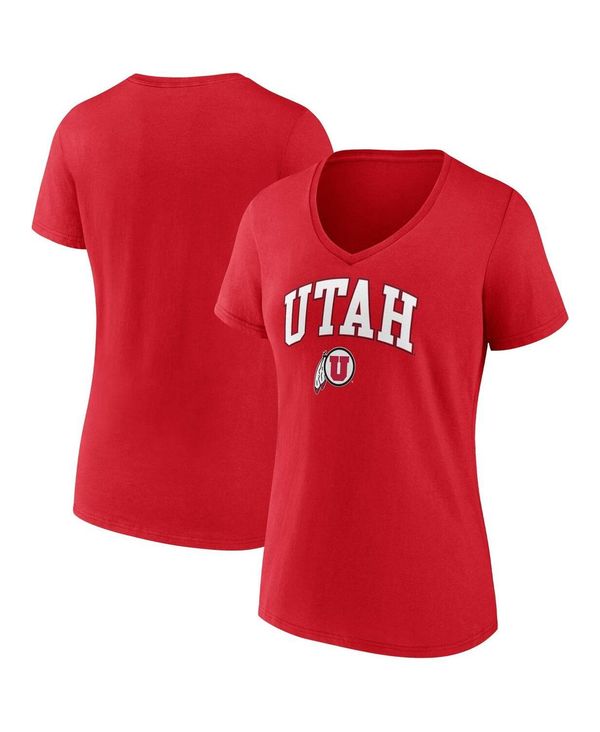 yz t@ieBNX fB[X TVc gbvX Women's Branded Red Utah Utes Evergreen Campus V-Neck T-shirt Red