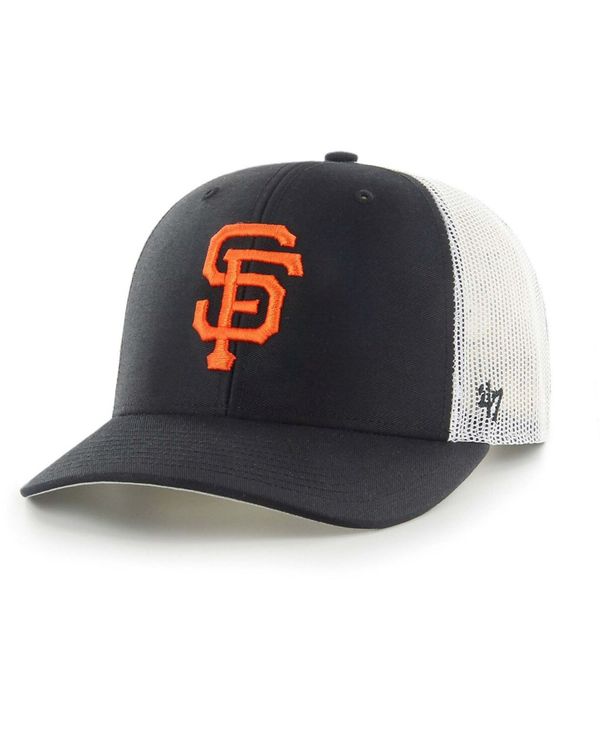 【送料無料】 47ブランド メンズ 帽子 アクセサリー Men's Black, White San Francisco Giants Primary Logo Trucker Snapback Hat Black, White