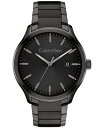 yz JoNC Y rv ANZT[ Men's 3H Quartz Black Stainless Steel Bracelet Watch 43mm Black