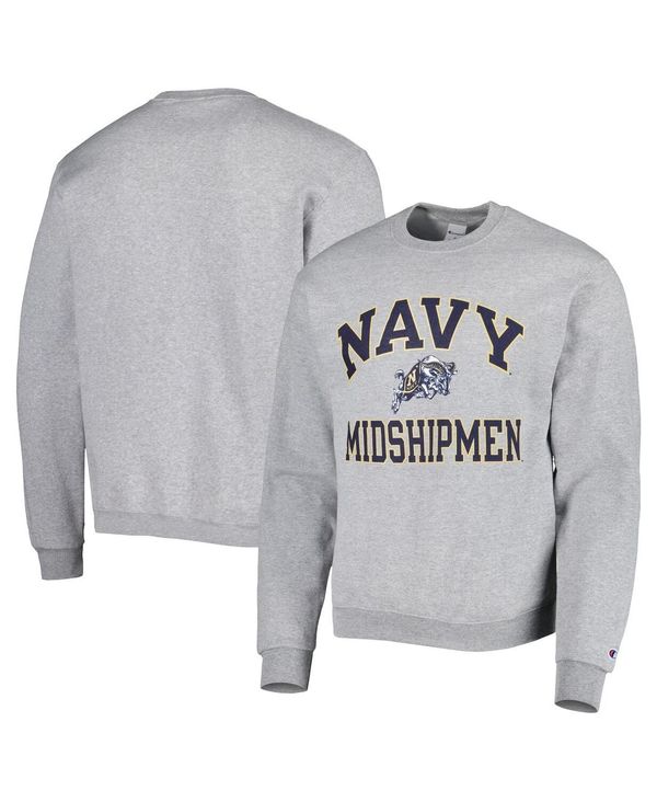 【送料無料】 チャンピオン メンズ パーカー スウェット アウター Men 039 s Heather Gray Navy Midshipmen High Motor Pullover Sweatshirt Heather Gray