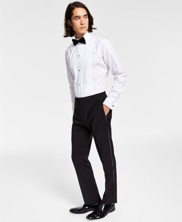 【送料無料】 カルバンクライン メンズ カジュアルパンツ ボトムス Men's Slim-Fit Infinite Stretch Black Tuxedo Suit Pants Black