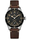 yz n~g Y rv ANZT[ Men's Khaki Aviation Pioneer Brown Leather Strap Watch 43mm Brown