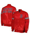 【送料無料】 スターター メンズ ジャケット・ブルゾン アウター Men's Red Boston Red Sox Pick and Roll Satin Varsity Full-Snap Jacket Red