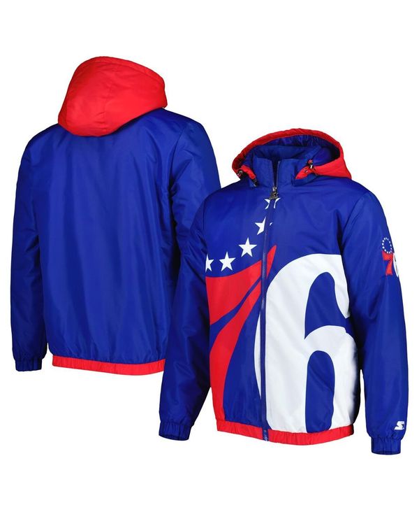 【送料無料】 スターター メンズ ジャケット・ブルゾン アウター Men's Royal Philadelphia 76ers The Triple Double Full-Zip Hoodie Jacket Royal