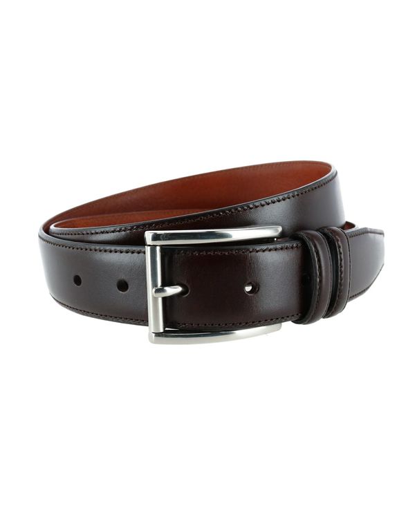  トラファルガー メンズ ベルト アクセサリー Men's Lorenzo 32mm Dropped Edge Leather Dress Belt Dark brown